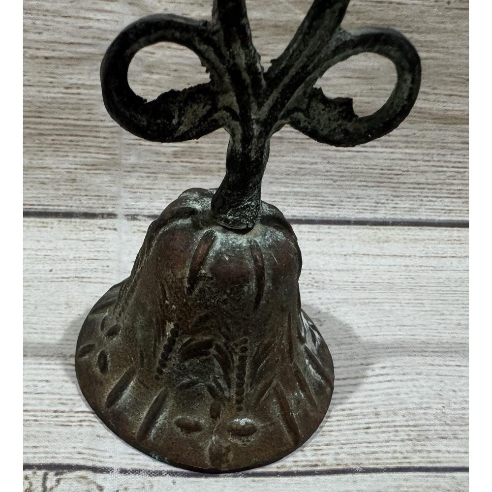 Antique Vintage Small Hand Held Bronze Mission Church Bell Ringer 4.25" GTubG - Picture 10 of 11